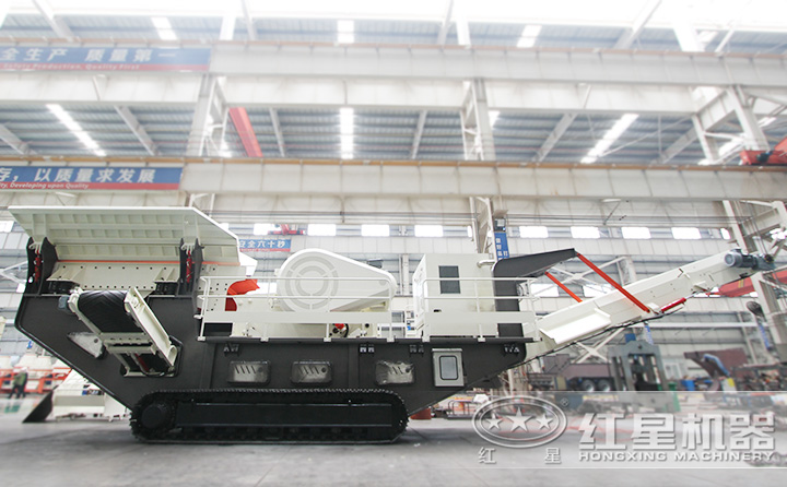 履帶移動建筑垃圾破碎機(jī)油電兩用，減少投入