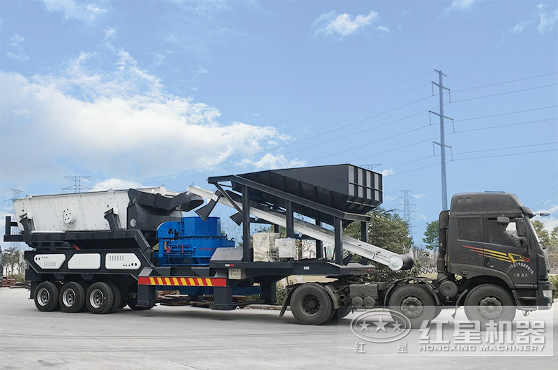 輪胎式移動(dòng)車(chē)載打砂機(jī)，車(chē)頭拉著走，輕松上路安裝便捷