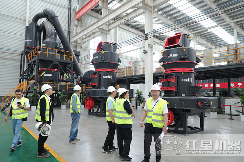 客戶來廠考察磨粉機設(shè)備